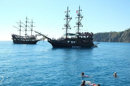 Party Pirate Boat Trip to the Scenic Bays of Kemer from Antalya